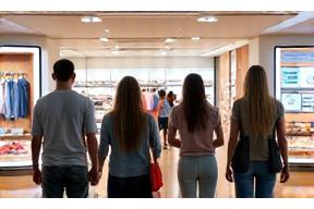 People shopping in a modern retail space